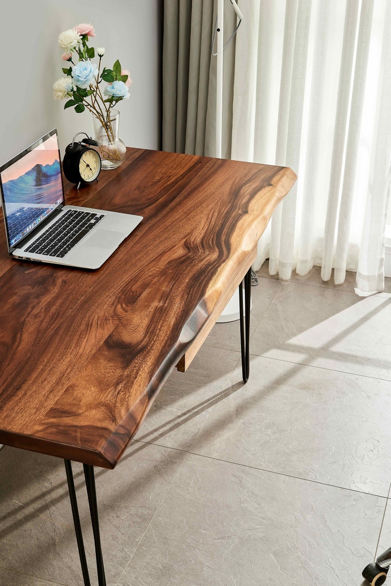 Live Edge Desk with Hairpin Legs