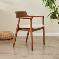 Solid wood arm chair - lifestyle side view