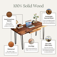 Live Edge Desk with Hairpin Legs