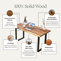 Live Edge Desk with U Shaped Legs