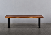 Live edge walnut bench with straight U-shaped legs