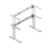 Motorized standing desk frame line drawing, frame only