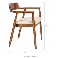 Arm chair side view with dimensions - 22.5 W x 22.5 D x 30 H