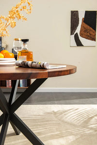 Round walnut top edge detail