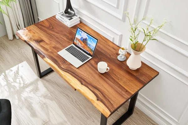 Live Edge Desk with U Shaped Legs