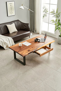 Live Edge Coffee Table with Storage