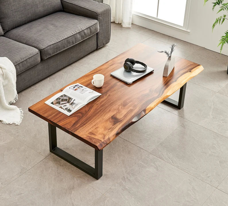 Live Edge Coffee Table with Storage