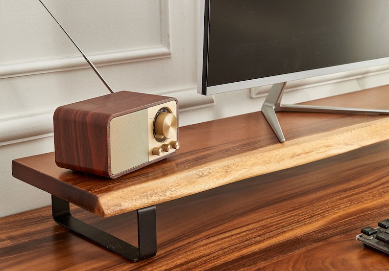 Live Edge Monitor Stand - Walnut