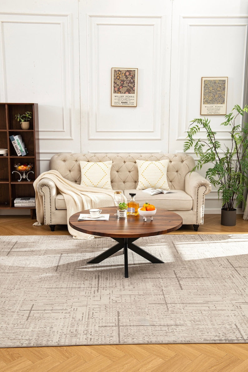 Round Coffee Table with Spider Legs