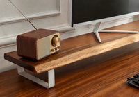 Live Edge Monitor Stand - White Base